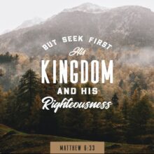 Seek first the Kingdom of God