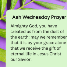 Ash Wednesday Prayer